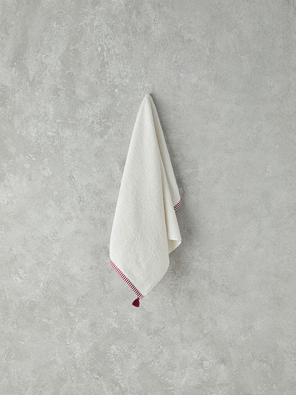 Colorful Lines Pamuklu Yüz Havlusu 50x80 cm Ekru-Fuşya