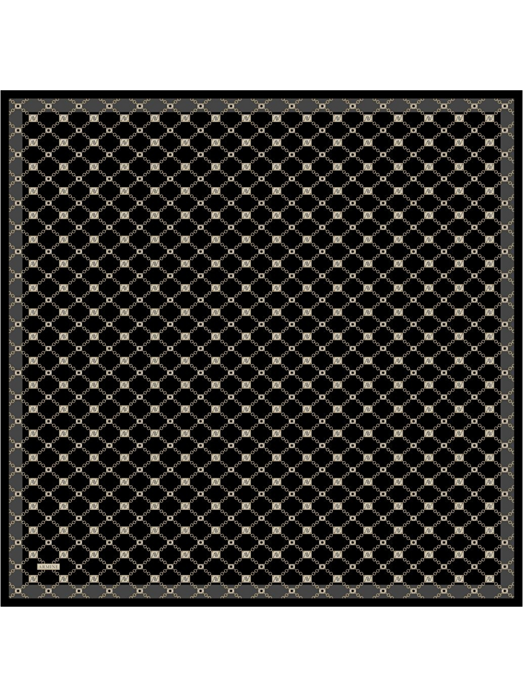 Siyah Saf İpek Twill Eşarp 9530D 82-2