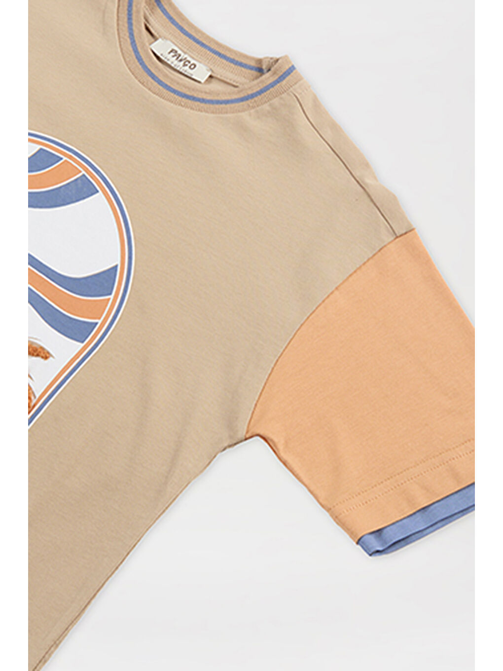 Erkek Çocuk Kontrasti Bej Tişört-2