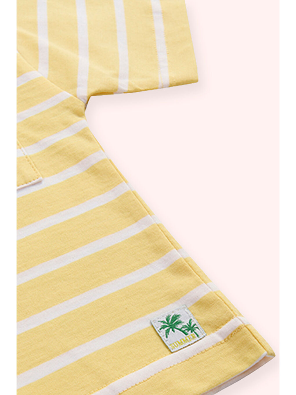Erkek Bebek Çizgili Sarı Tişört-1
