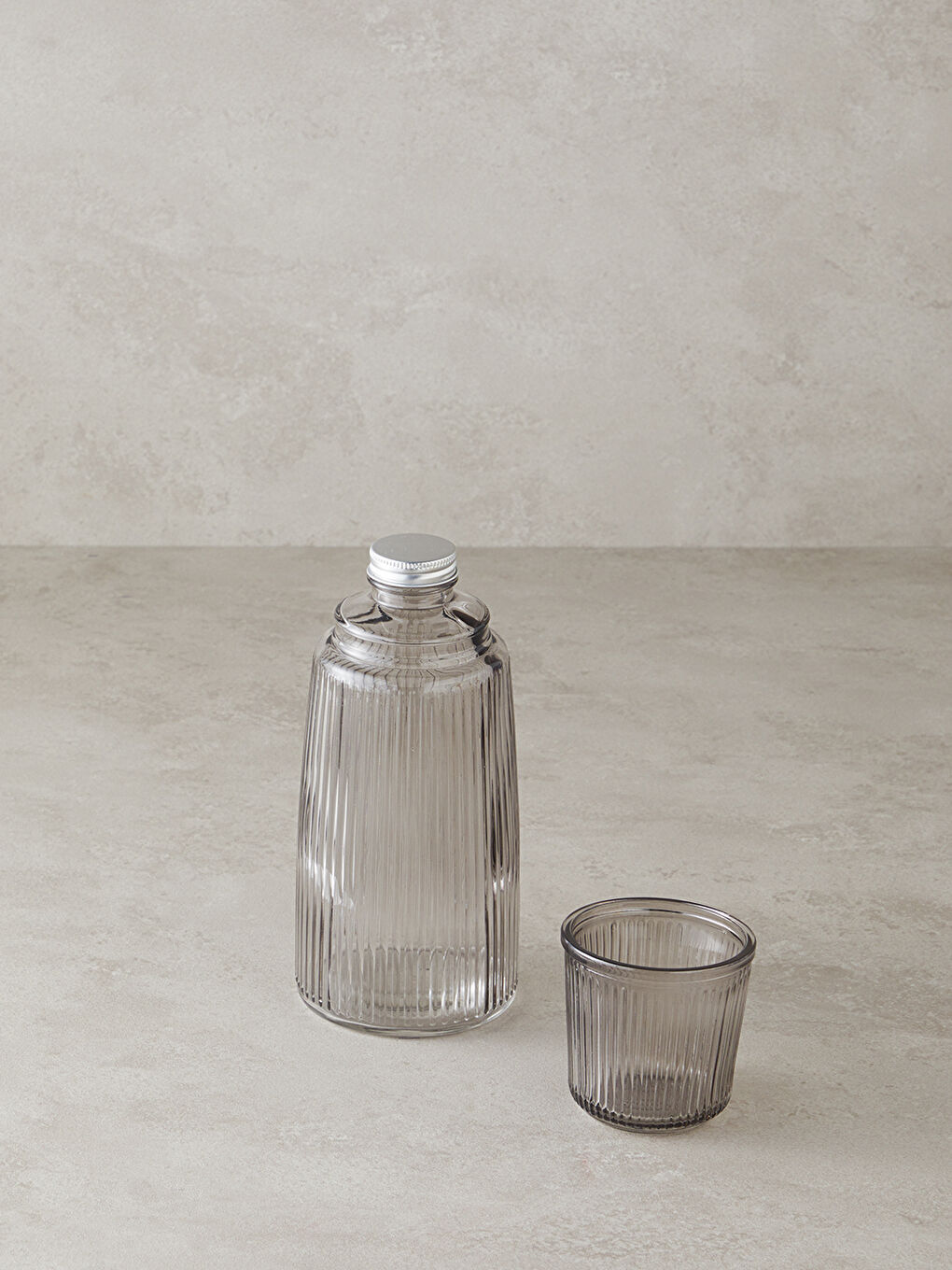 Botelya Cam Başucu Sürahi Antrasit-1