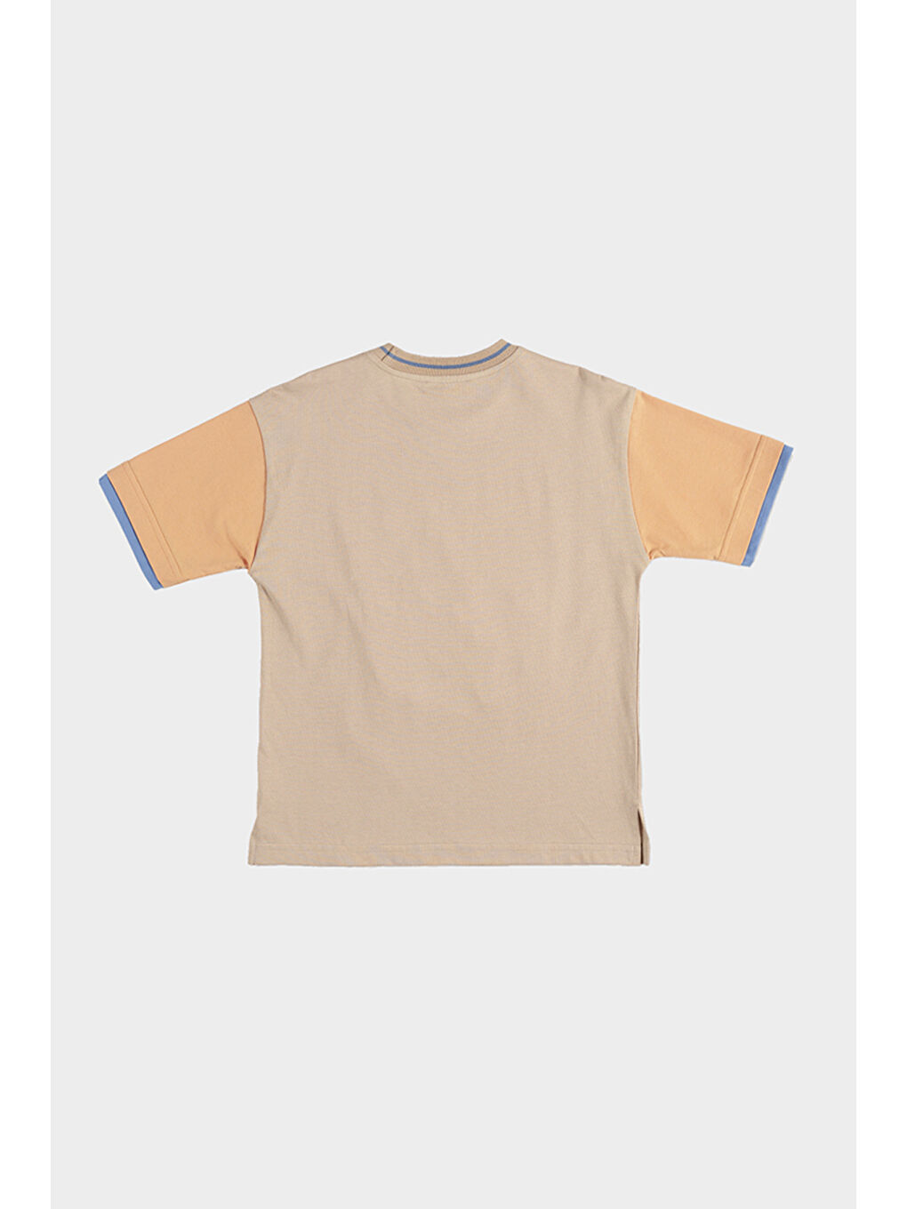 Erkek Çocuk Kontrasti Bej Tişört-5