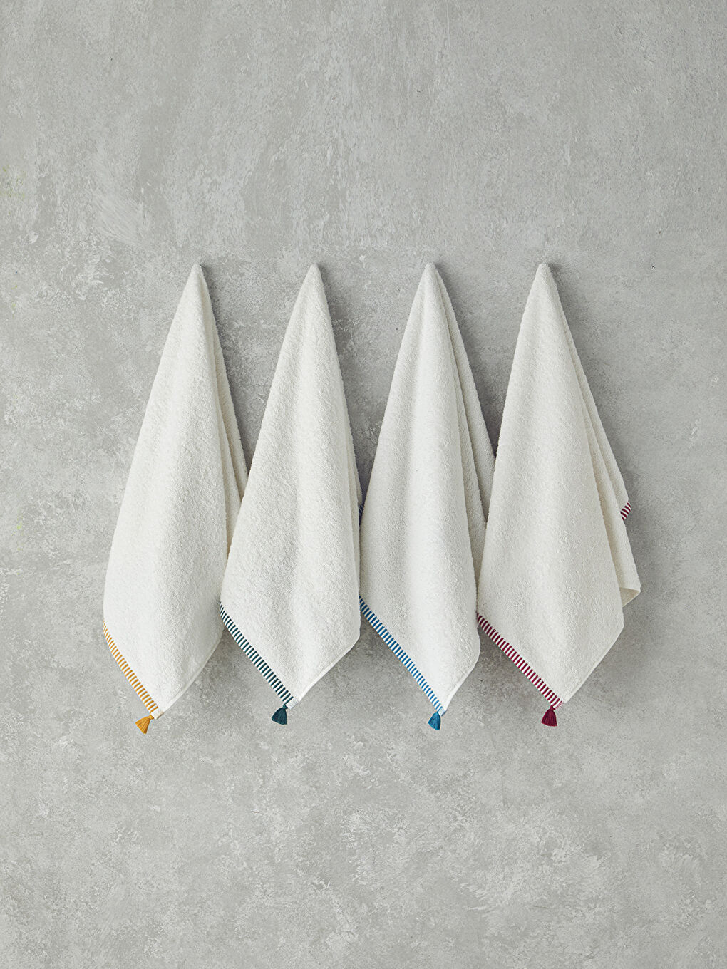 Lila Colorful Lines Pamuklu Yüz Havlusu 50x80 cm Ekru - Yeşil-3