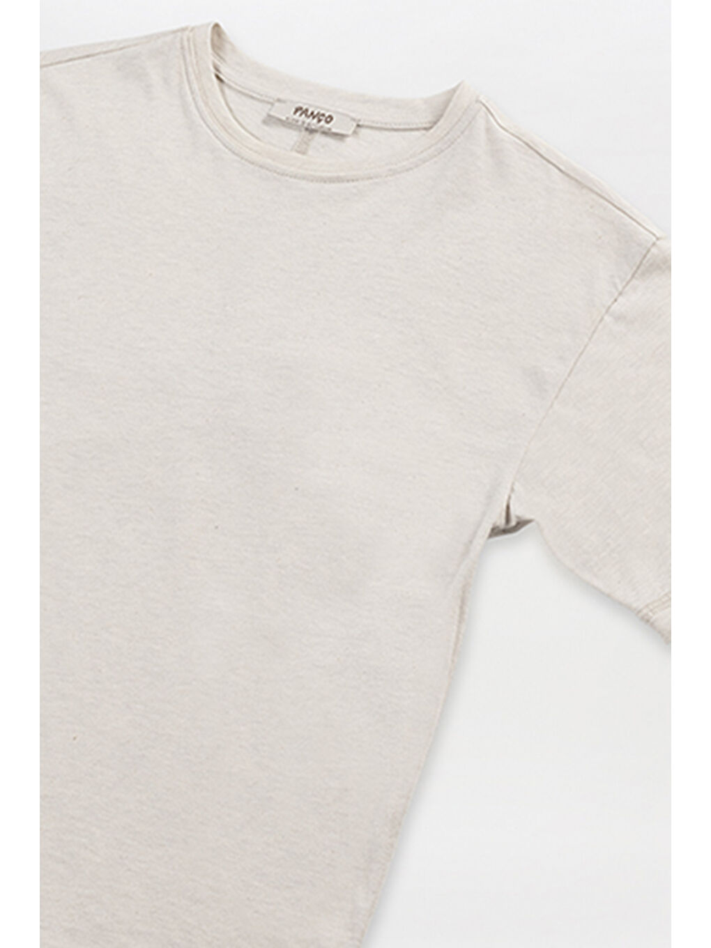 Yeşil Erkek Çocuk Kol Ucu Şerit Detaylı Bej Tişört-3