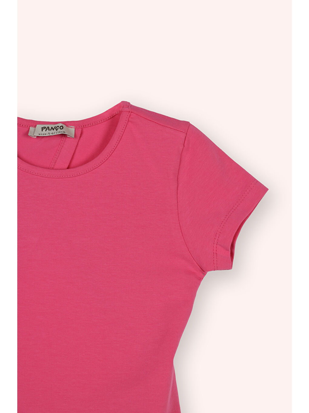 Kız Çocuk Arkası Pencere Detaylı Fuşya Tişört-1