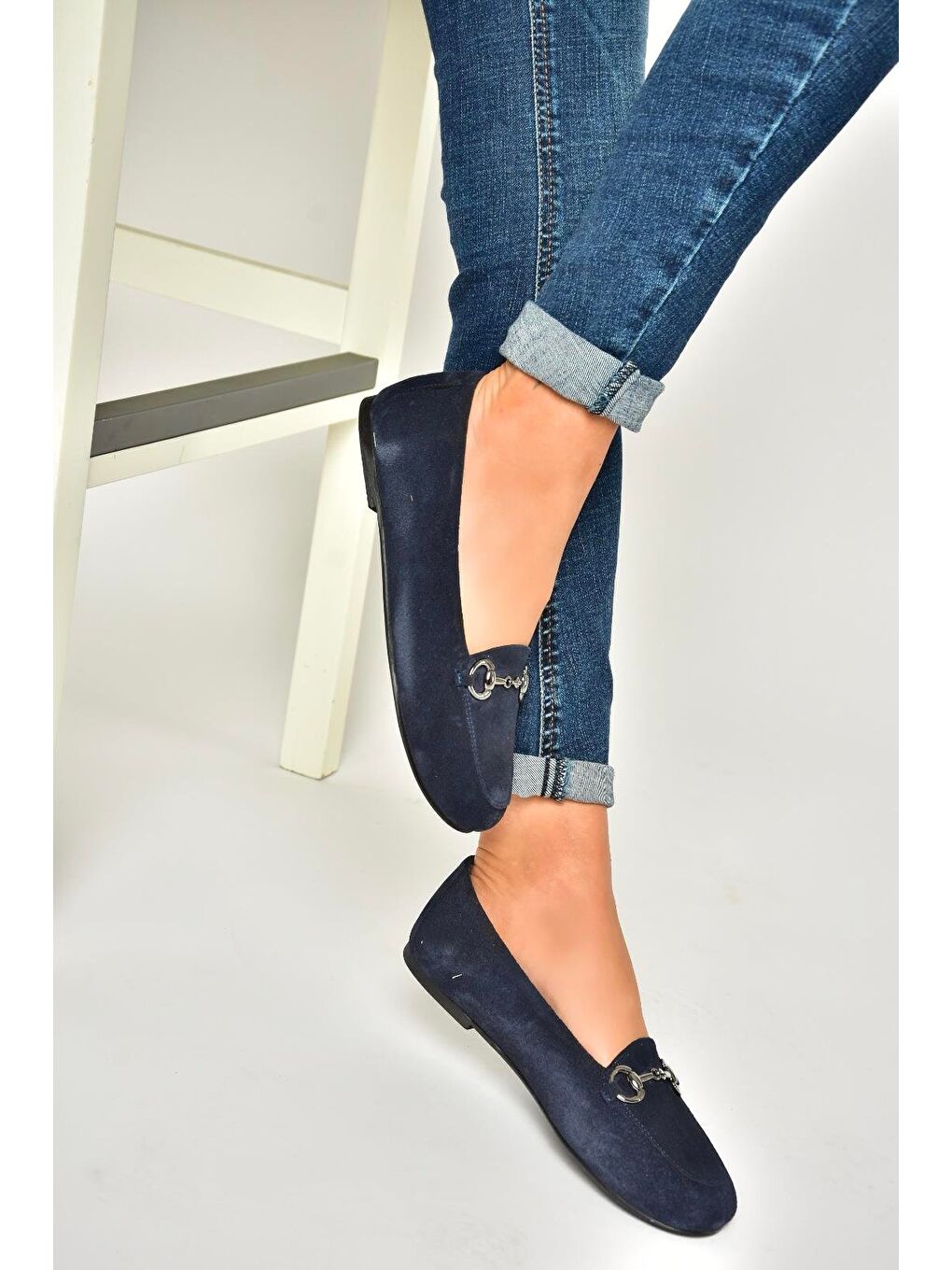 R6670014 Lacivert Kadın Babet-3