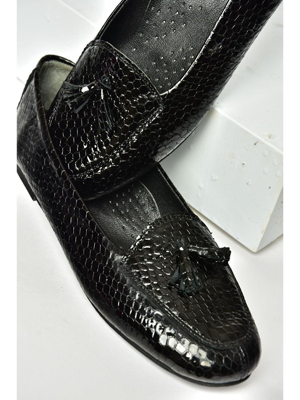 R6670012 Siyah Baskı Kadın Babet-2