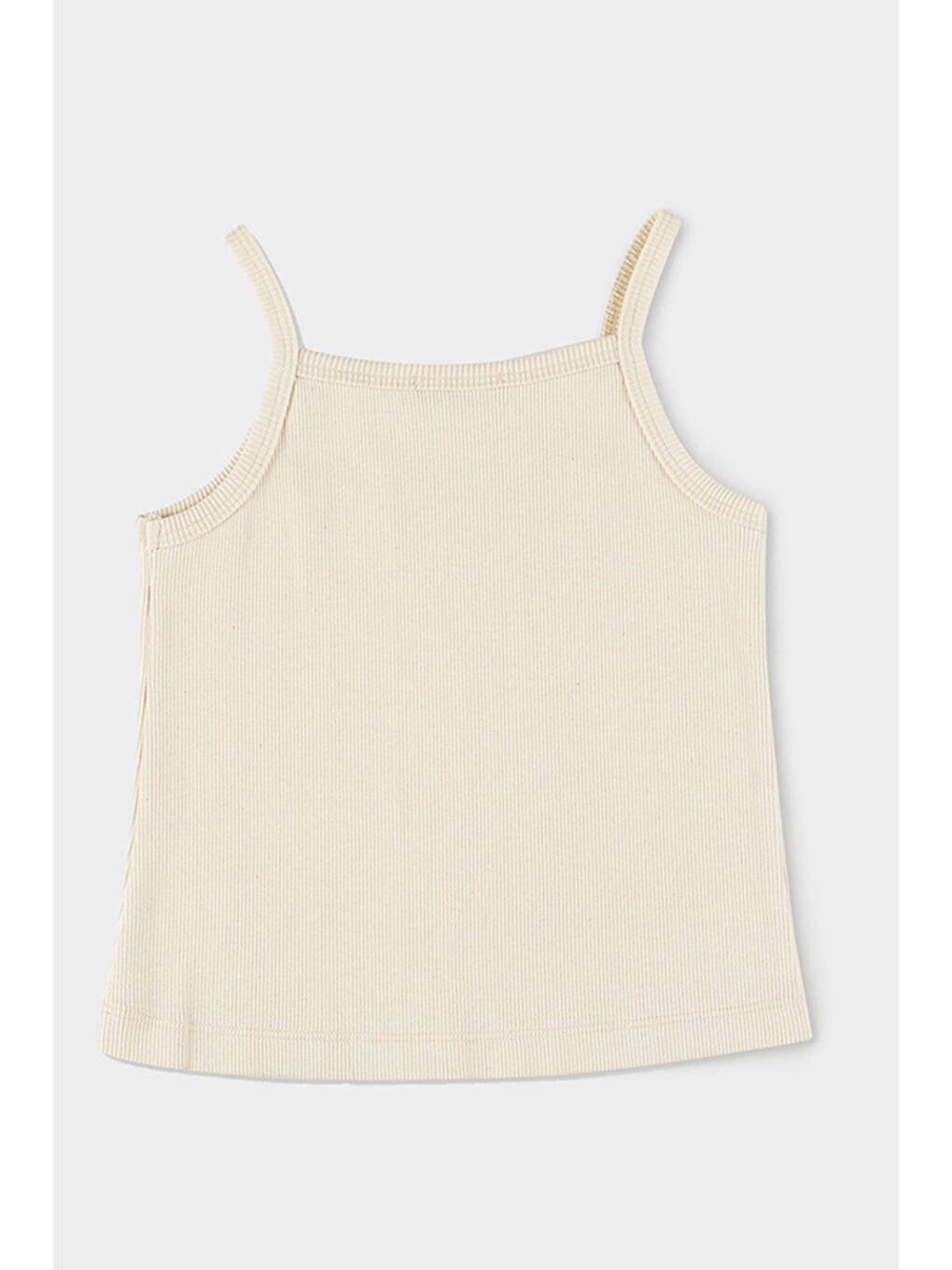 Kız Çocuk Fitilli Dokulu Askılı Bej Atlet-1