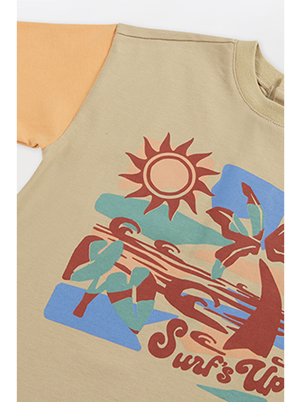 Erkek Bebek Baskılı Bej Tişört-2