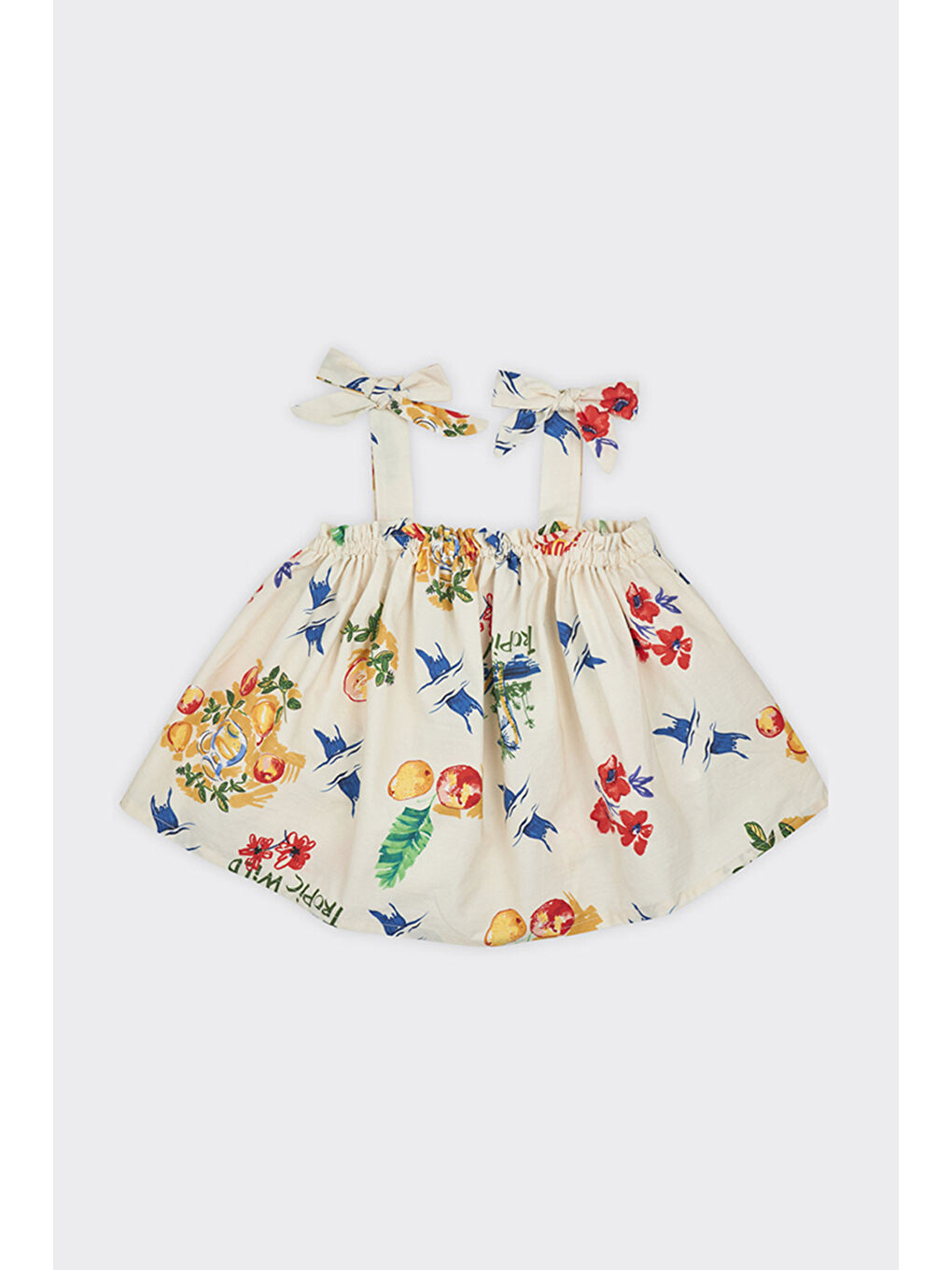 Kız Çocuk Desenli Bej Bluz