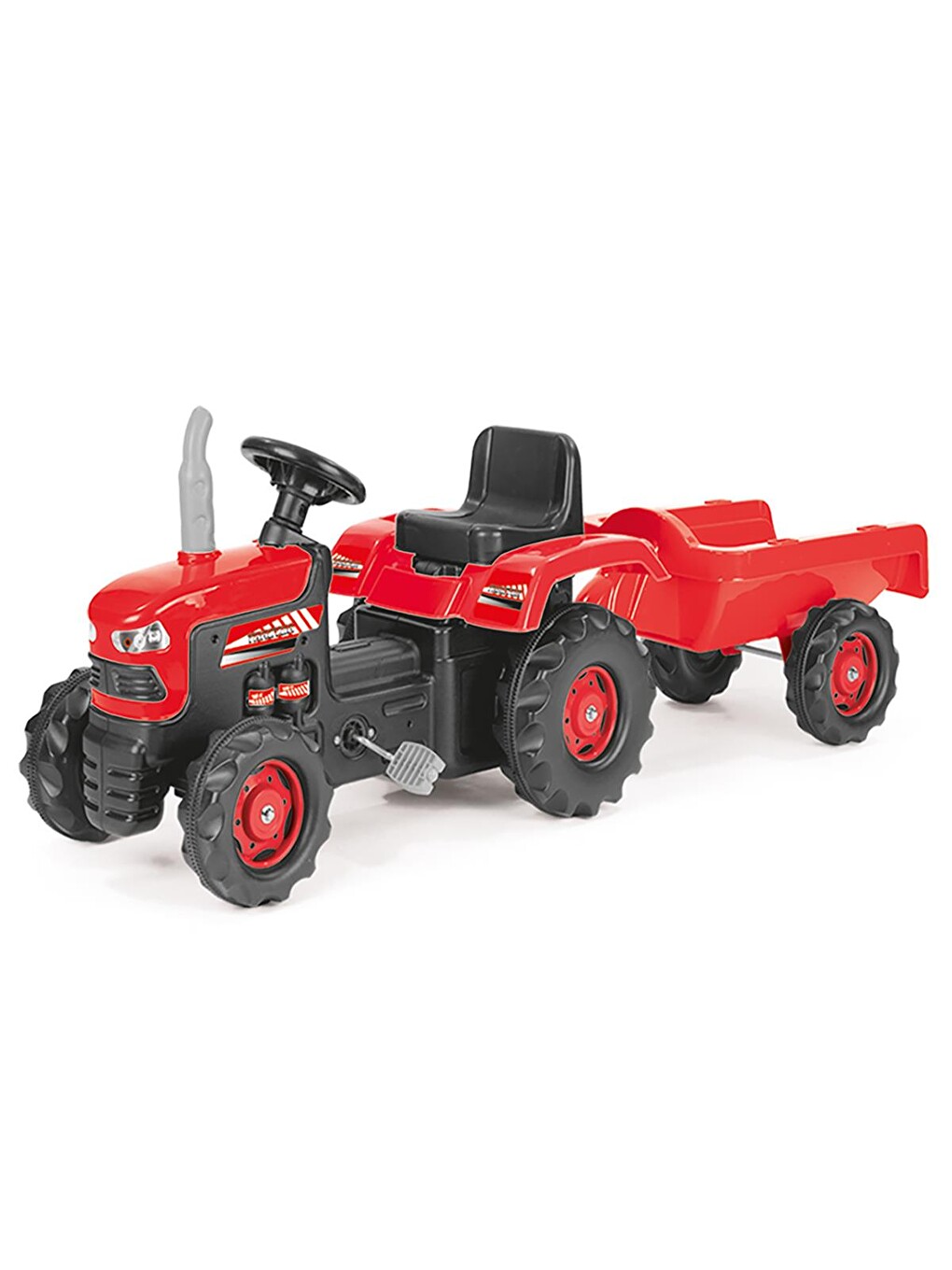 Oyuncak Romorklu Traktor Pedallı - Kırmızı-1