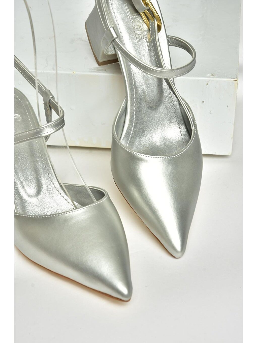 Gri U9981449 Gümüş Kadın Topuklu Ayakkabı-1