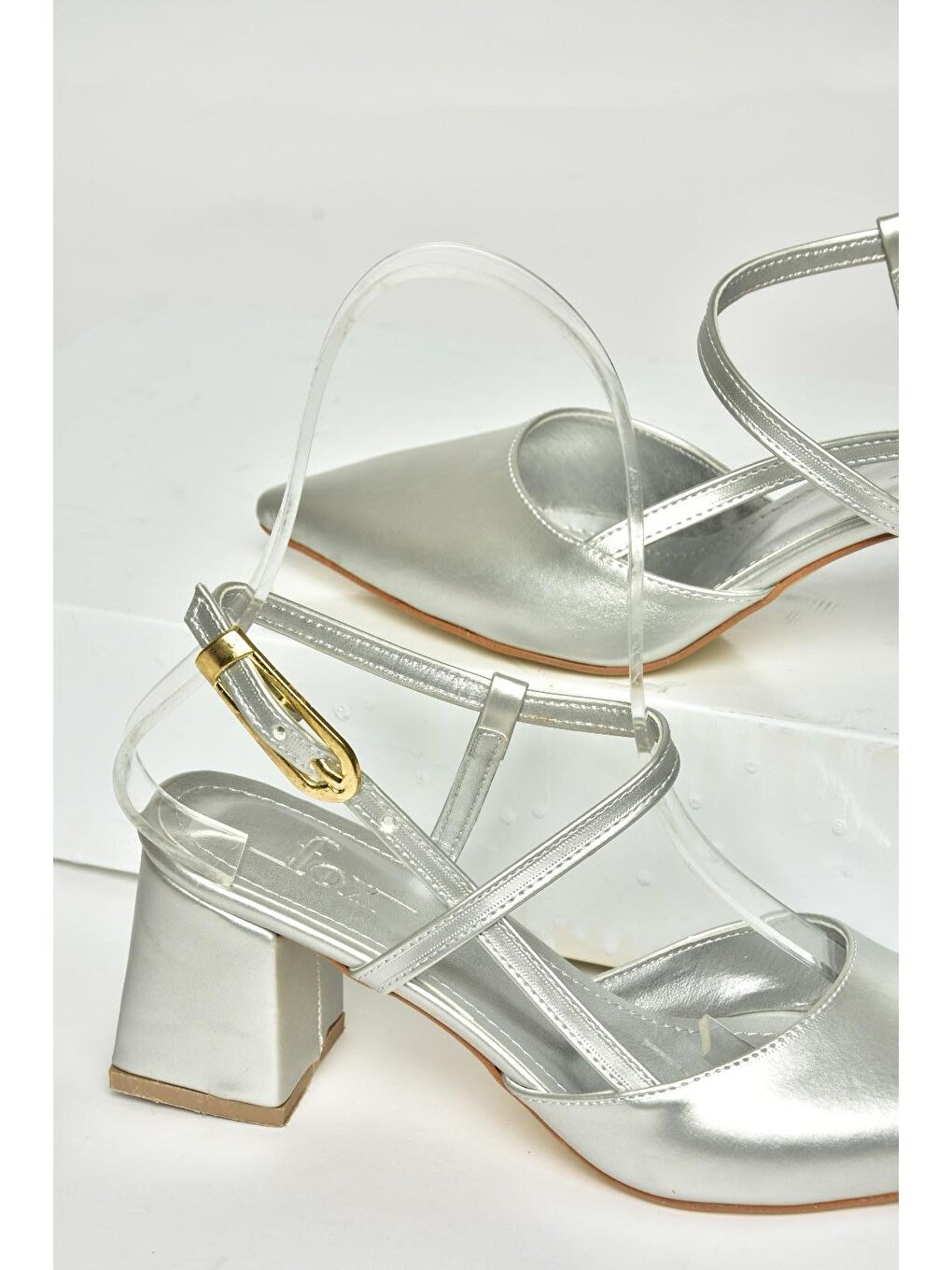 Gri U9981449 Gümüş Kadın Topuklu Ayakkabı-2
