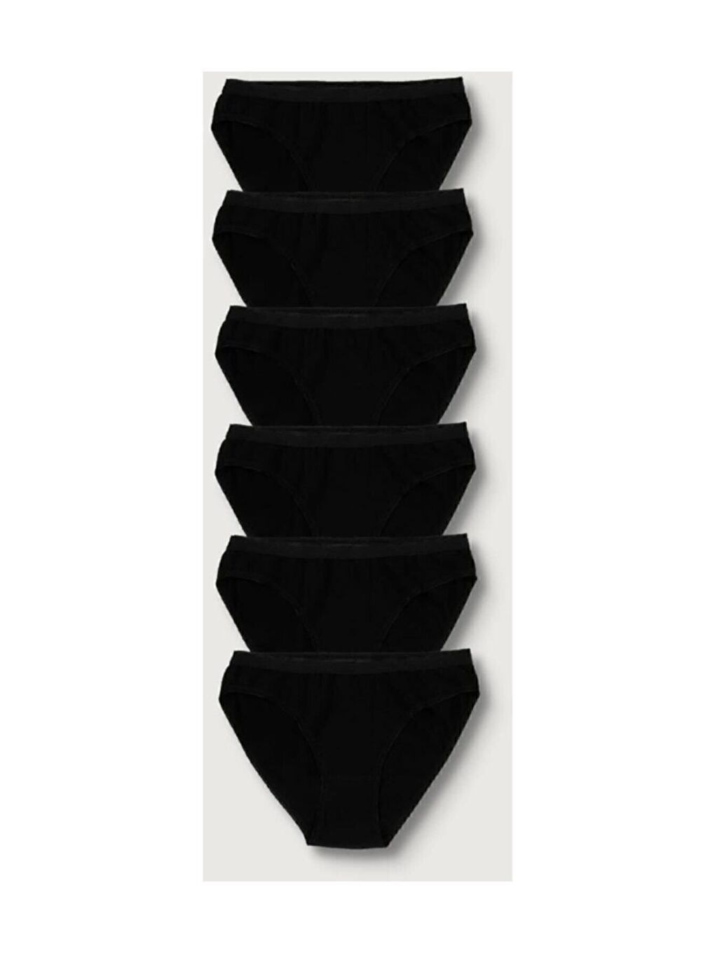 6'lı Kadın Siyah Kaliteli Bikini Slip Külot