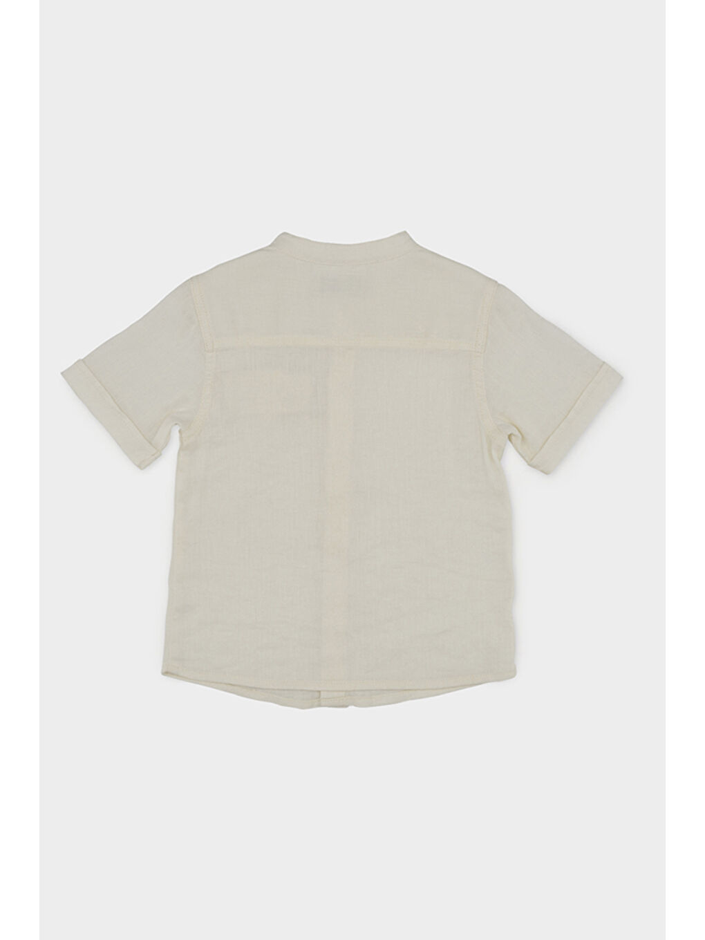 Erkek Bebek Kısa Kollu Bej Gömlek-1