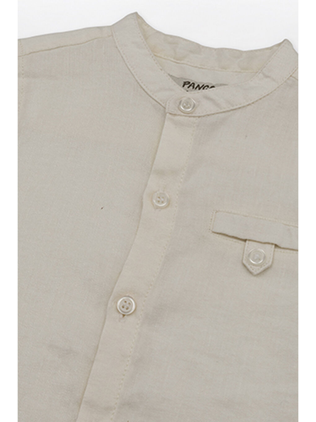 Erkek Bebek Kısa Kollu Bej Gömlek-2