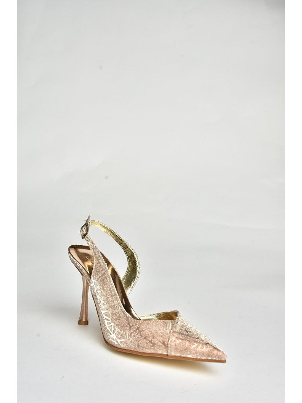 Sarı U2462295 Altın Kadın Topuklu Ayakkabı-1