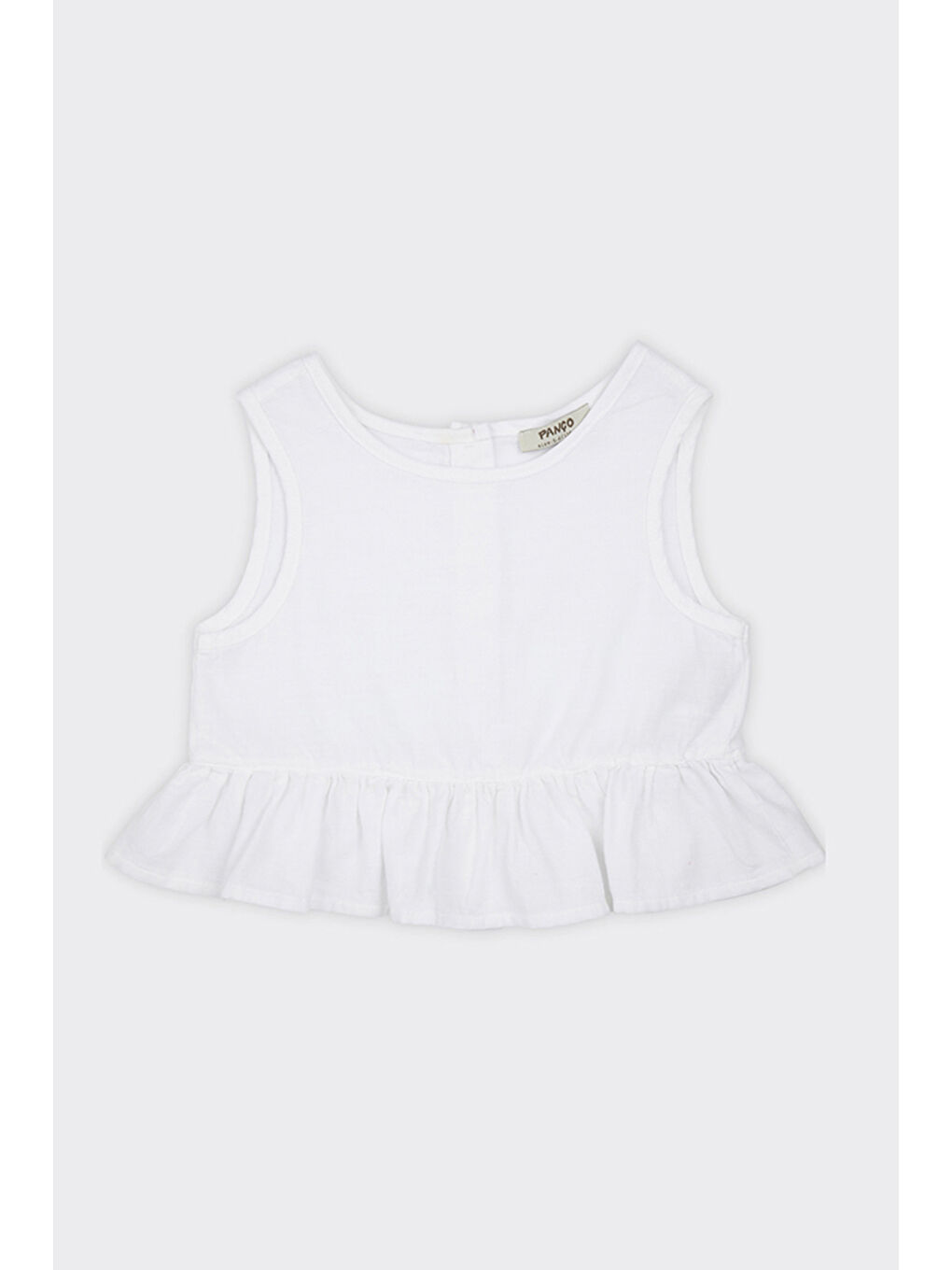 Kız Çocuk Fırfır Detaylı Beyaz Bluz