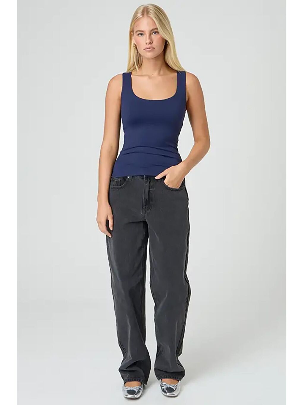 Lacivert Kalın Askılı Kadın Atlet-5