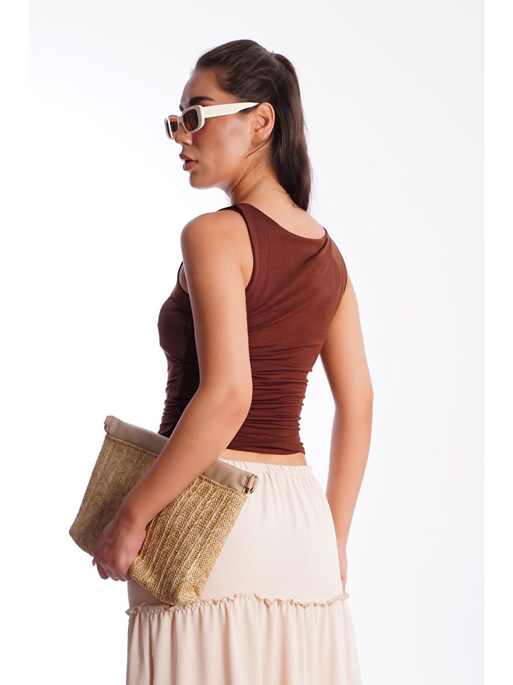 Kahverengi Kalın Askılı Kadın Atlet-2