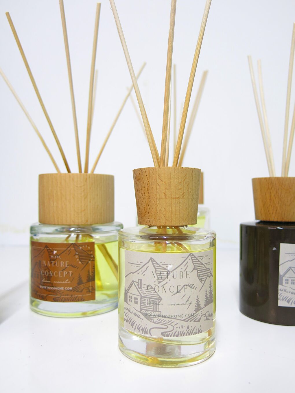 Kahverengi Nature Collection 110 cc Ahşap Kapaklı Yasemin Sandal Oda Kokusu-2