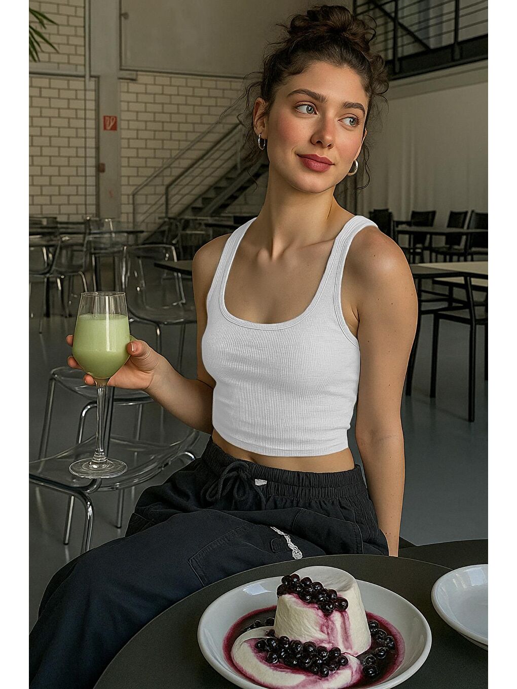 Beyaz Fitilli Görünümlü Askılı Basic Atlet Mg2057