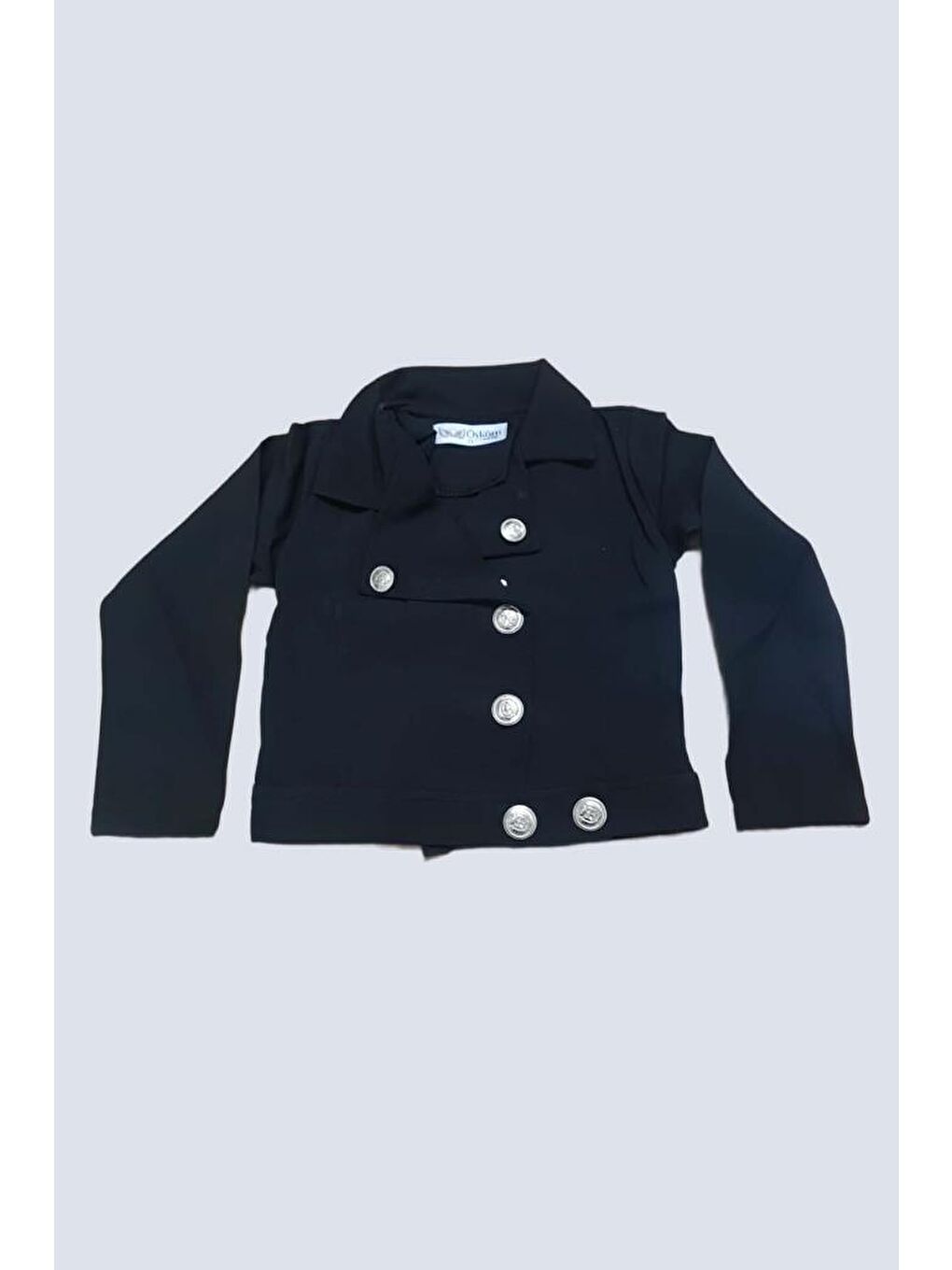 Erkek Çocuk Bisiklet Yaka Bluz ve Gümüş Düğme Detaylı Siyah Ceket Alt Üst Takım-2