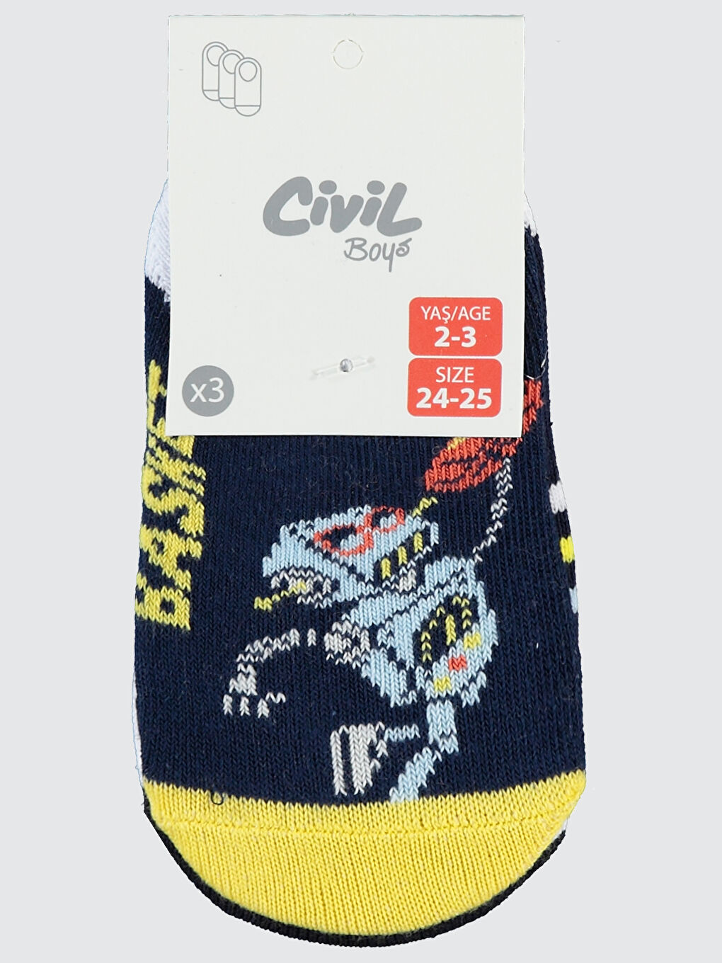 Erkek Çocuk 3'lü Babet Çorap 2-12 Yaş Lacivert-1