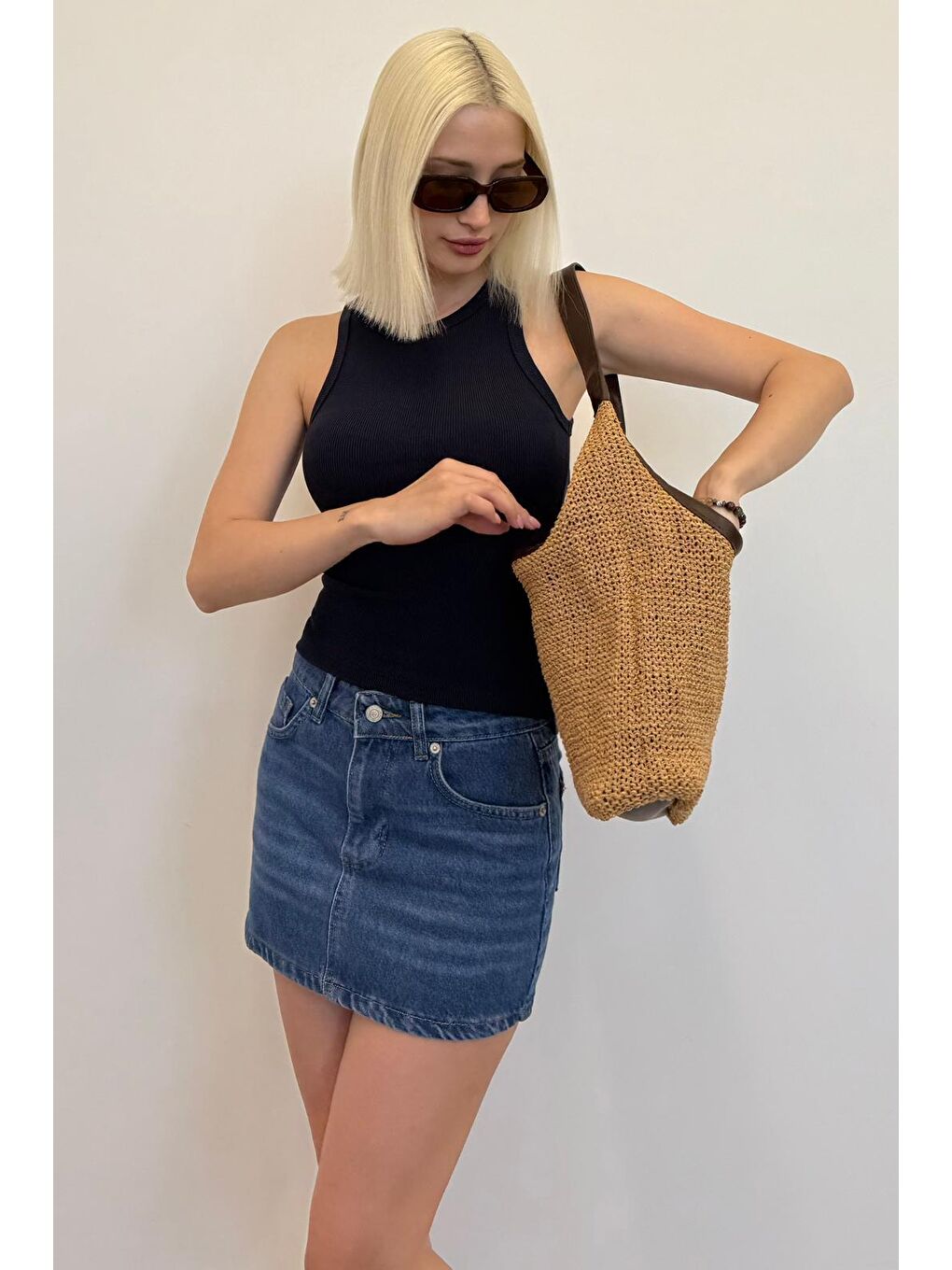 Siyah Kalın Askılı Regular Kesim Basic Atlet Mg2059-1