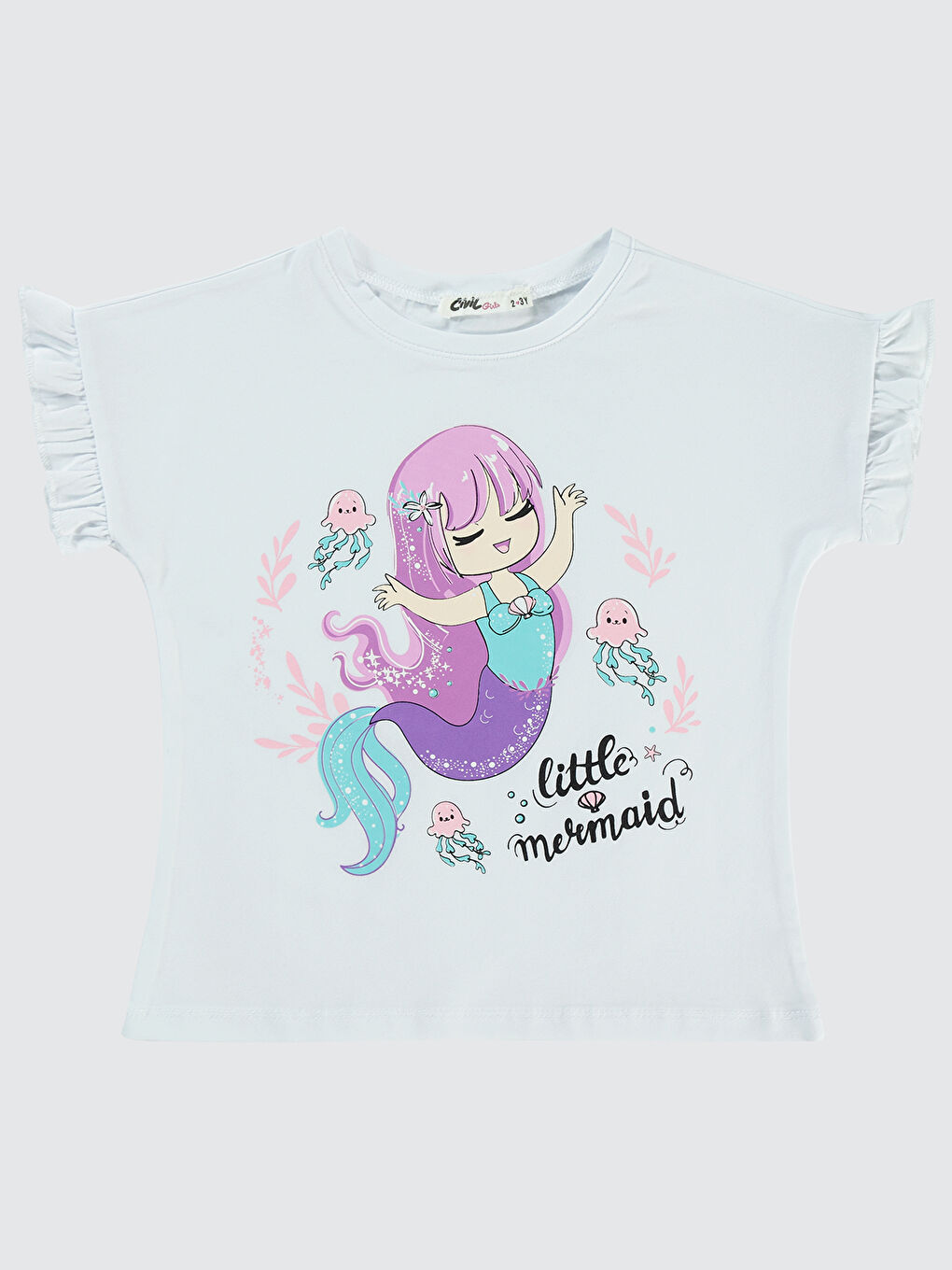 Girls Kız Çocuk Tişört 2-5 Yaş Beyaz