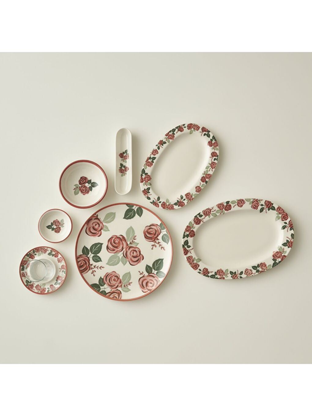 Karışık Rose Porselen 26 Parça 6 Kişilik Kahvaltı Takımı-7