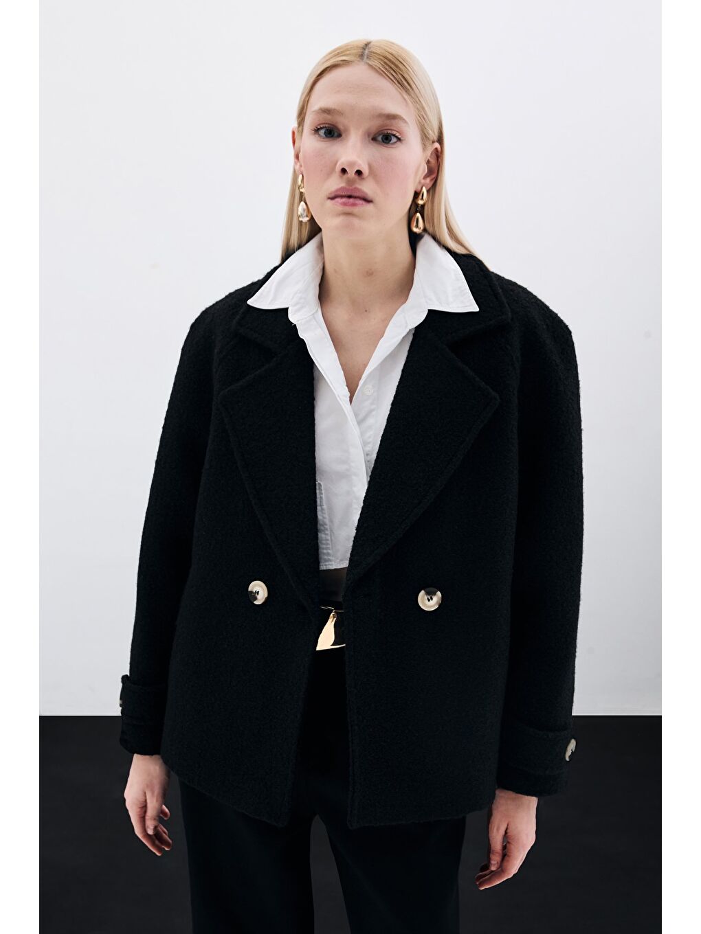 Buklet Kısa Kaban - Siyah-3