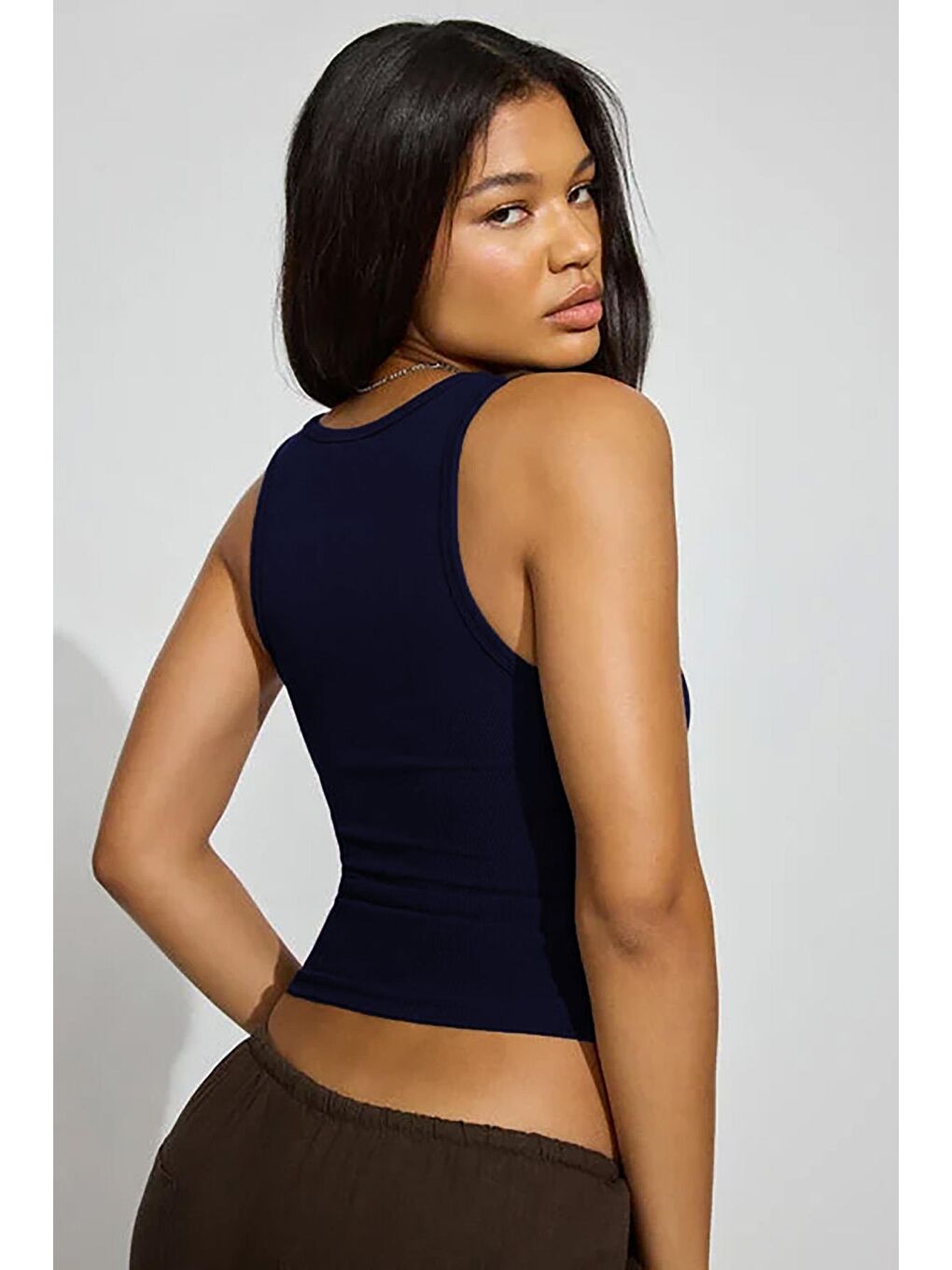 Lacivert Kalın Askılı Kadın Atlet Mg2440-1