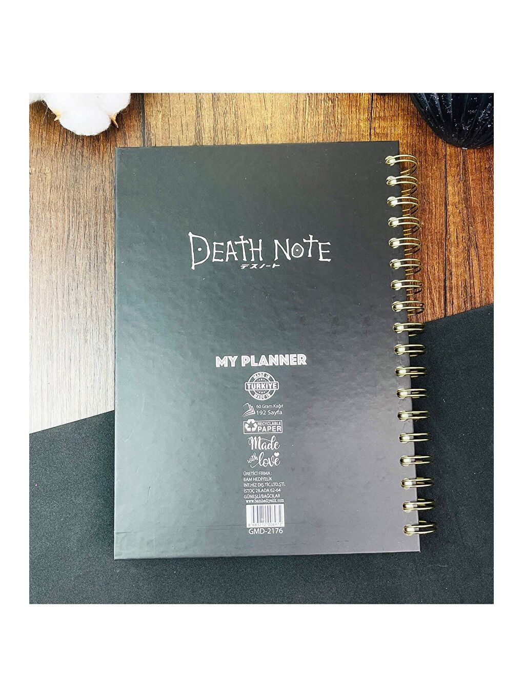 Death Note Tasarımlı Çizgili Spiralli Defter-2
