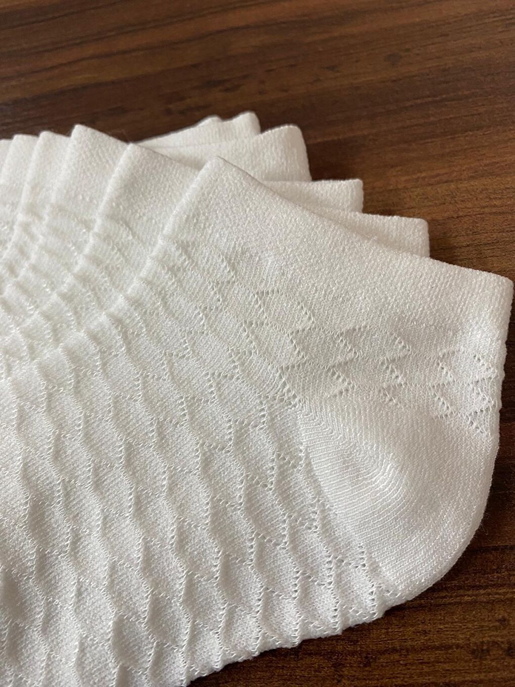 12'li Beyaz Desenli Pamuklu Patik Çorap-1