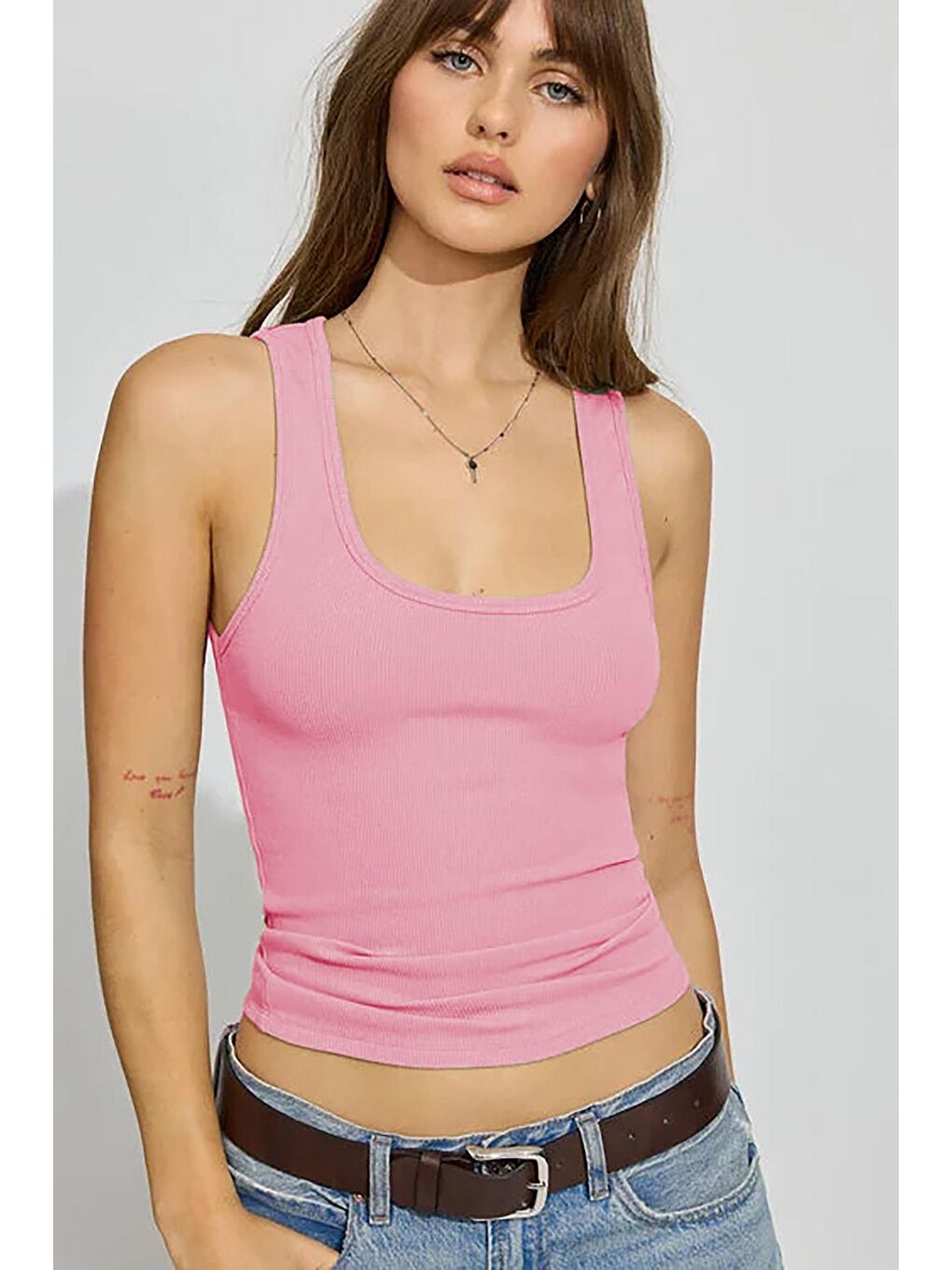 Pembe Kalın Askılı Kadın Atlet Mg2440