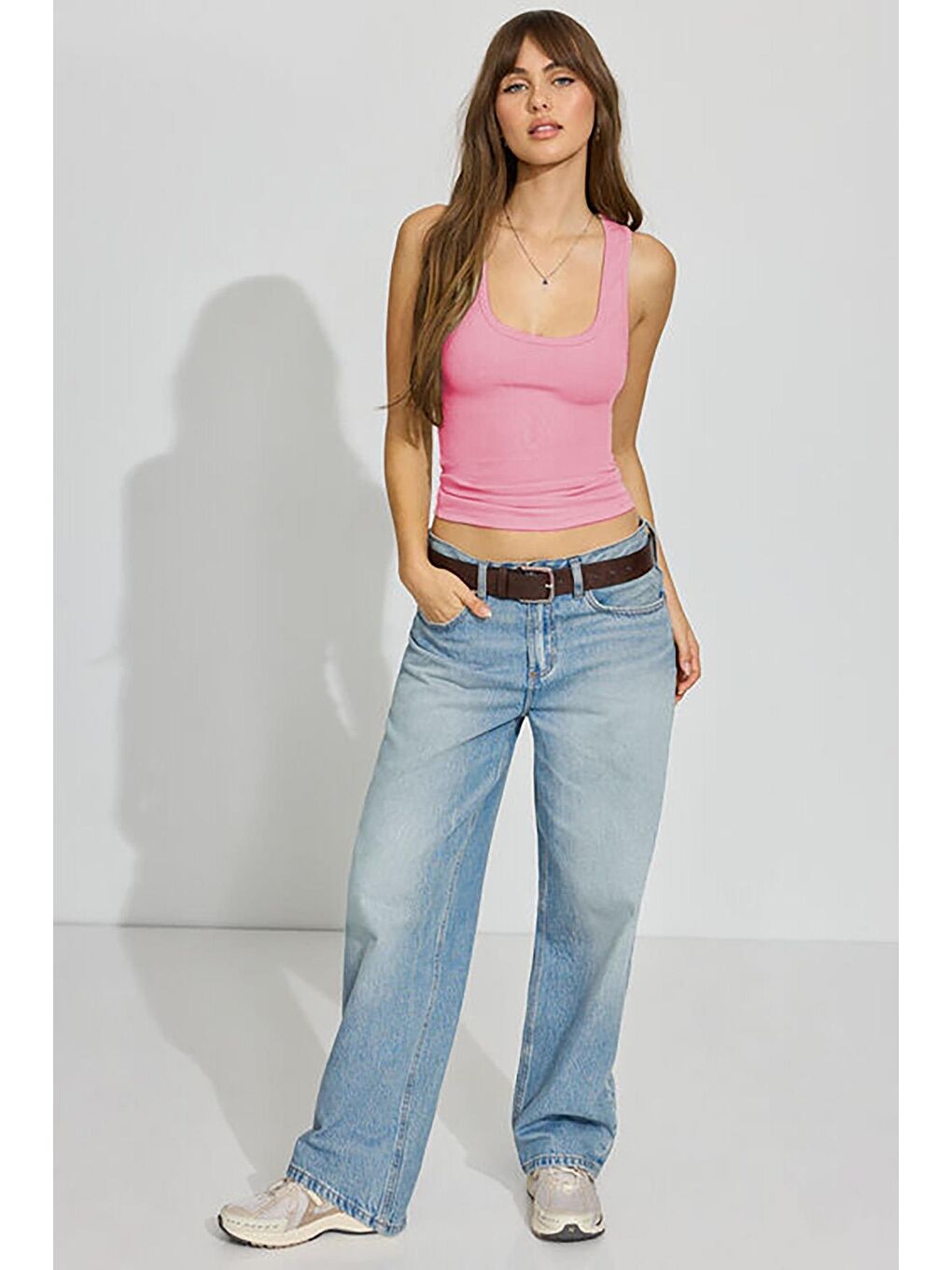 Pembe Kalın Askılı Kadın Atlet Mg2440-1