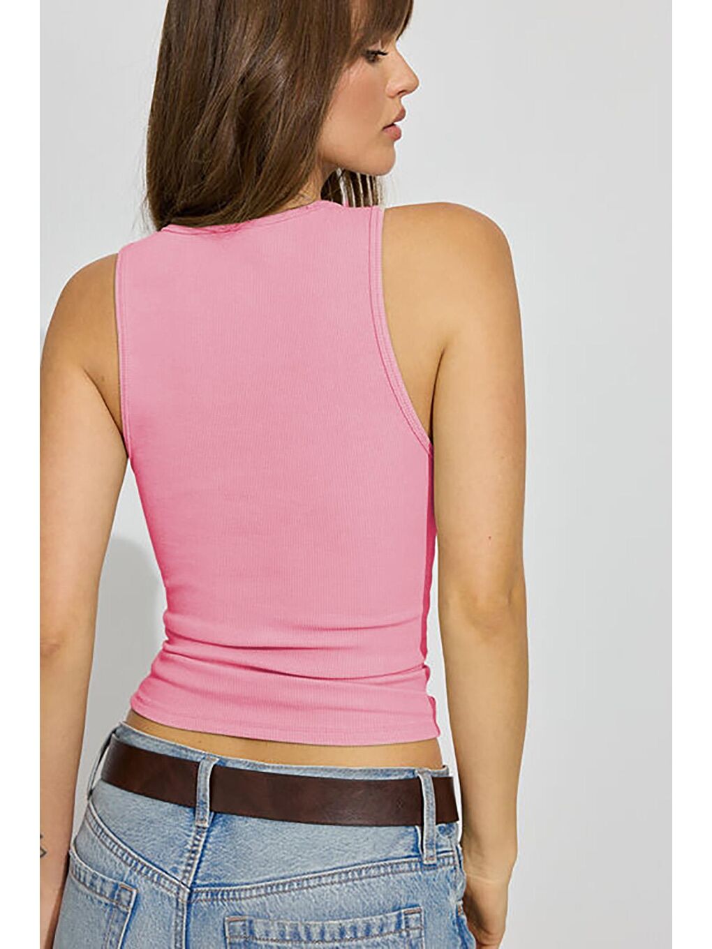 Pembe Kalın Askılı Kadın Atlet Mg2440-2