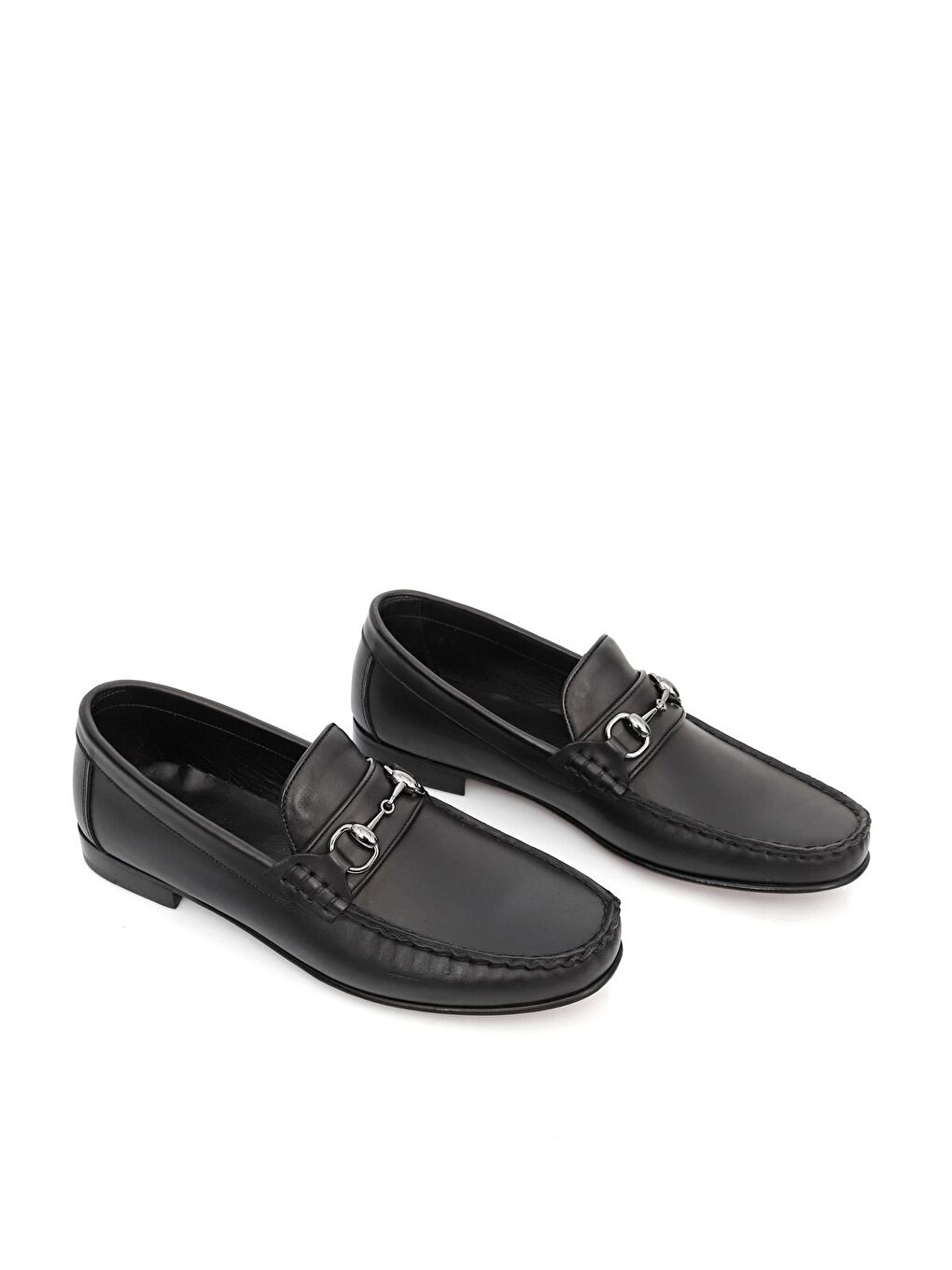 Siyah Platinum Hakiki Deri Yuvarlak Burun Kösele Taban Günlük Erkek Ayakkabı 34305