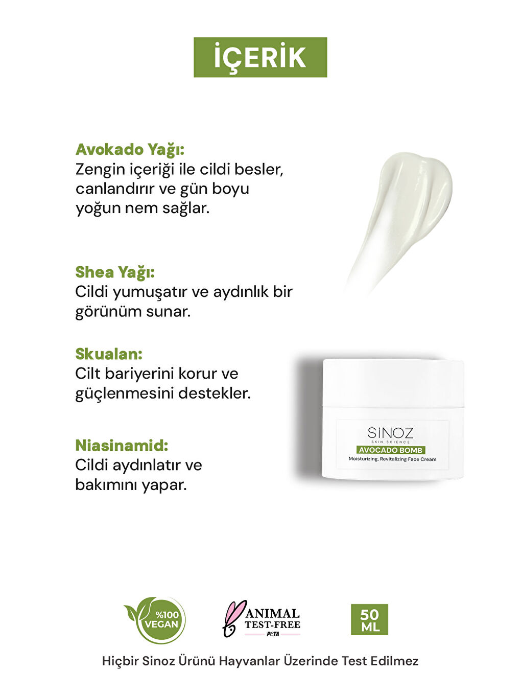 Avokado Bomb Canlandırıcı Nemlendirici Yüz Bakım Kremi 50 Ml-2