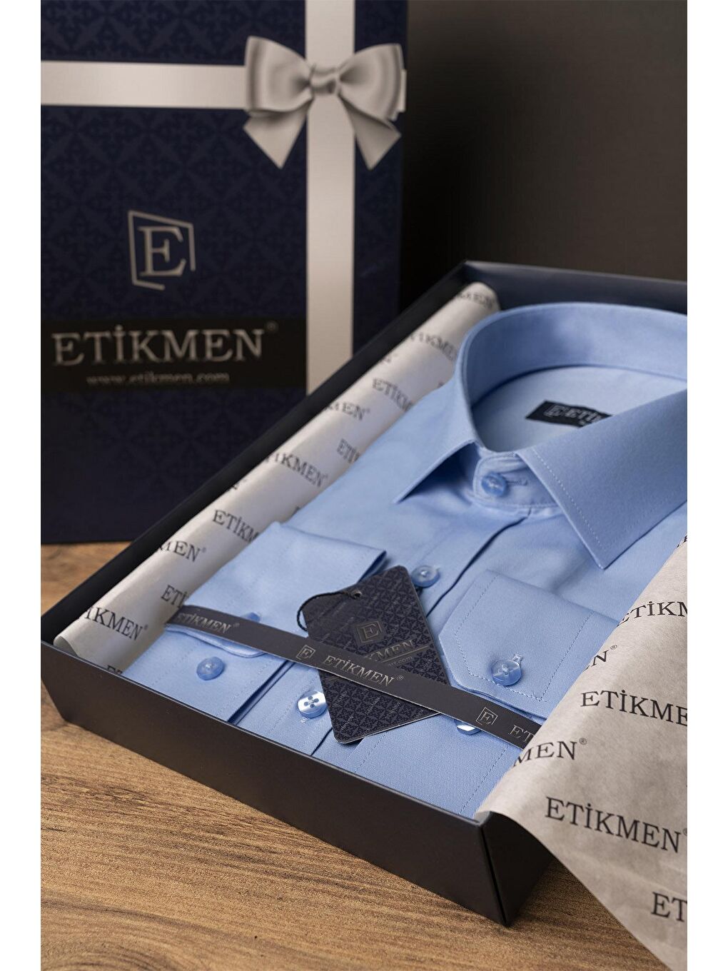 Etikmen Şeker Mavisi Saten Slimfit Erkek Gömlek - 5