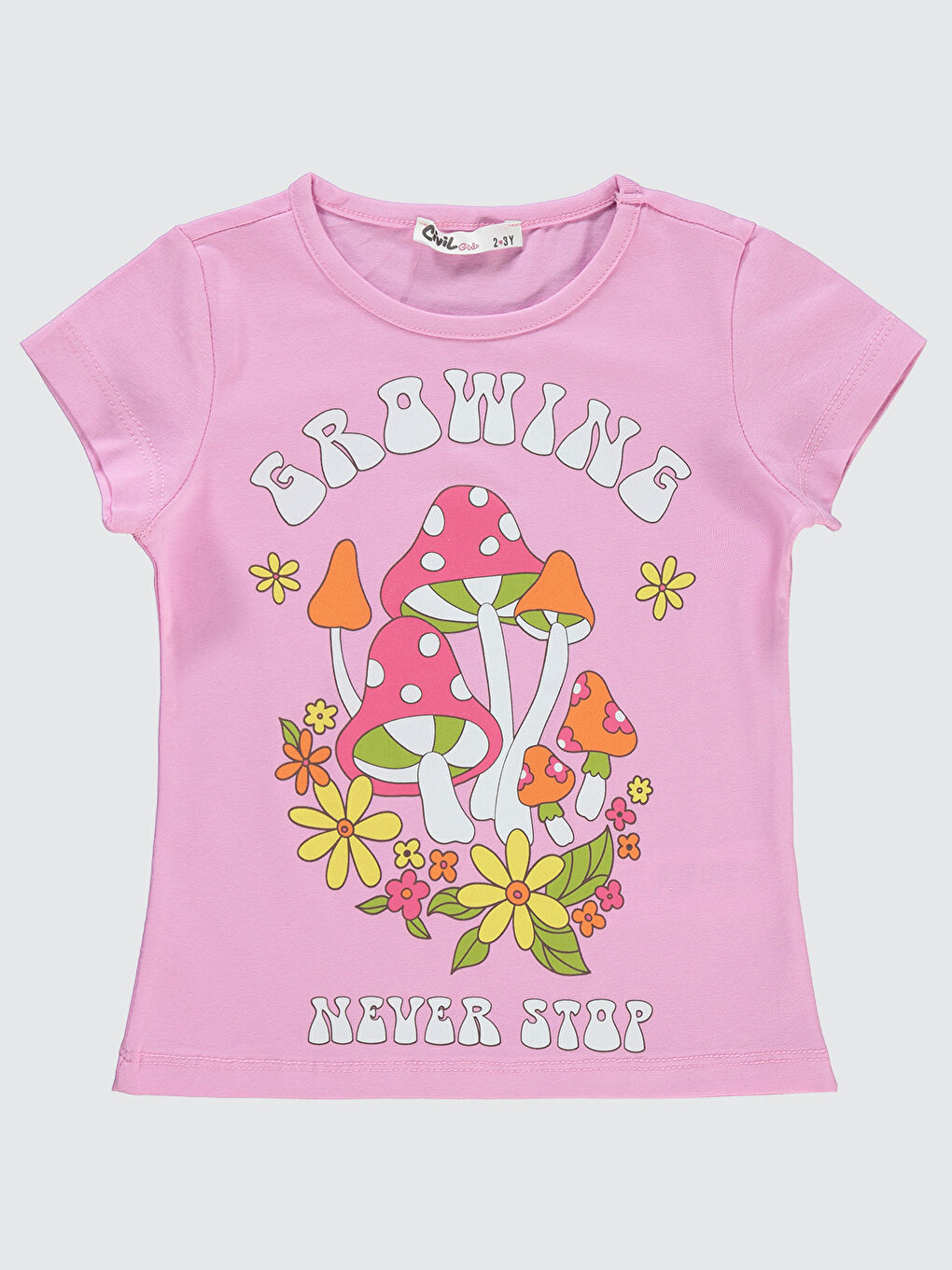 Girls Kız Çocuk Tişört 2-5 Yaş Fondan Pembe