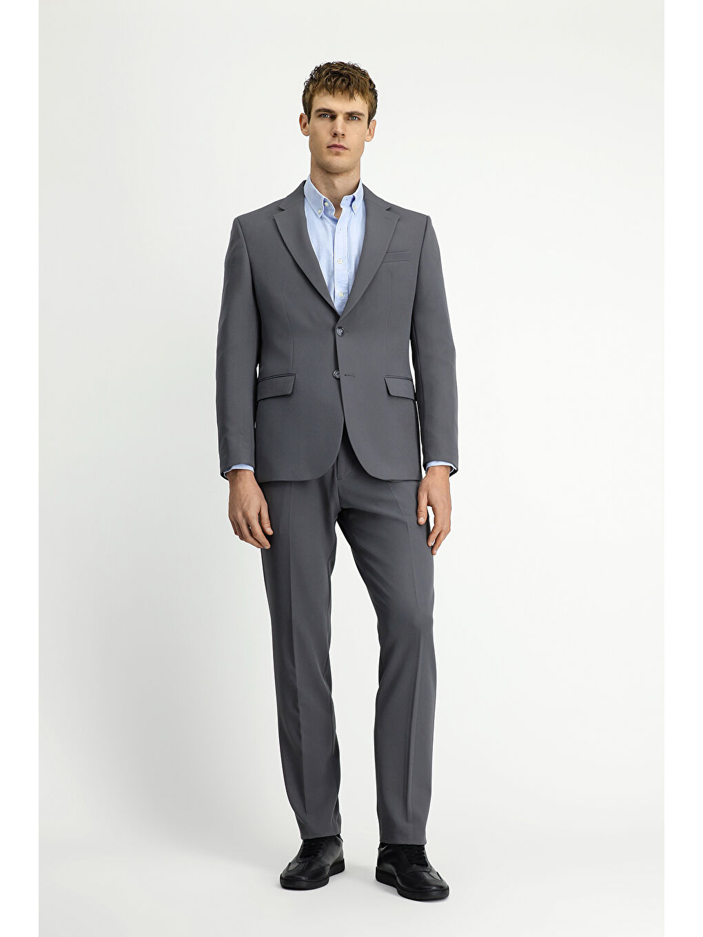 Antrasit Slim Fit Dar Kesim Klasik Takım Elbise