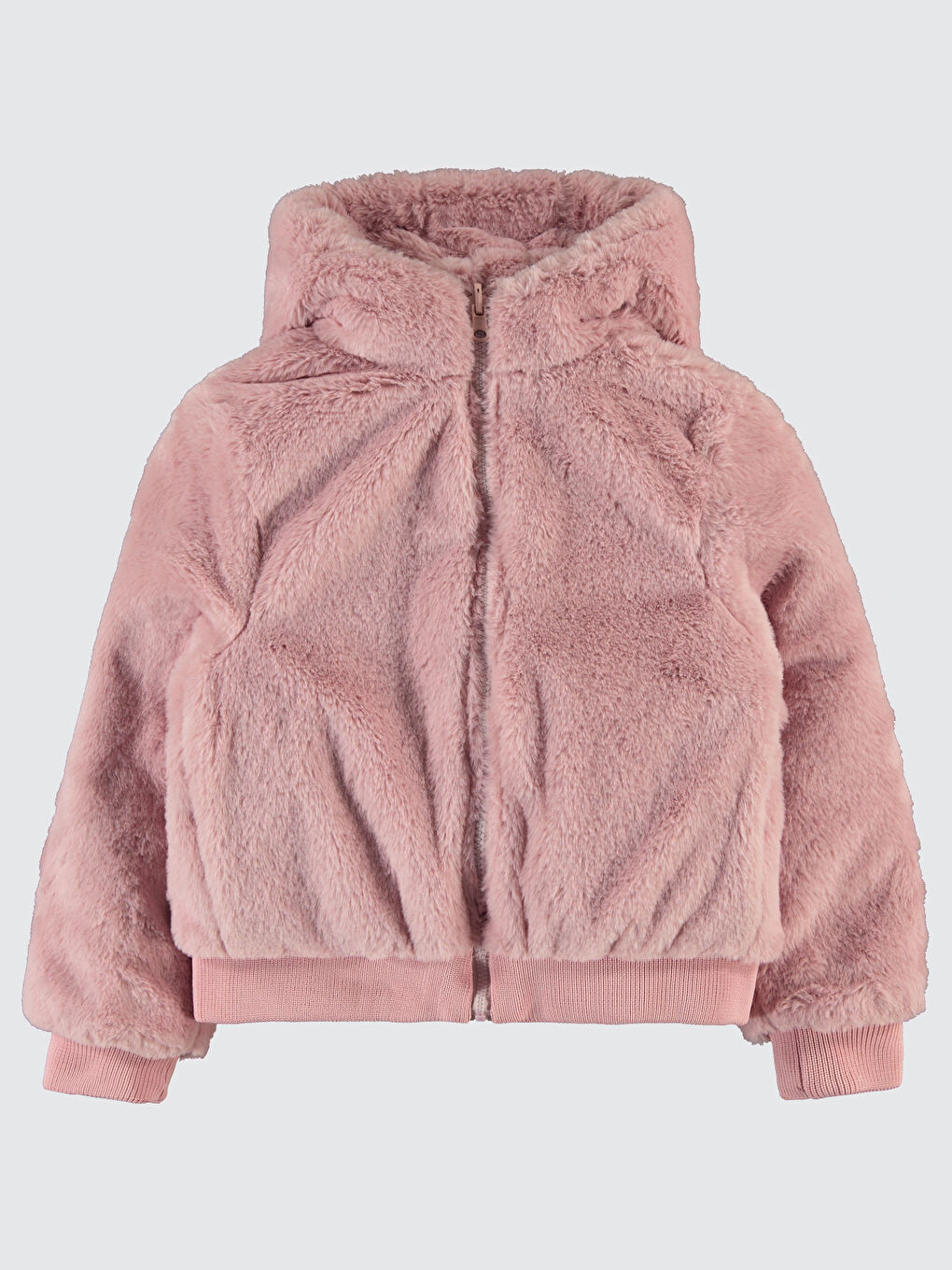 Pembe Kız Çocuk Kapüşonlu Mont 6 9 Yaş Pudra-1