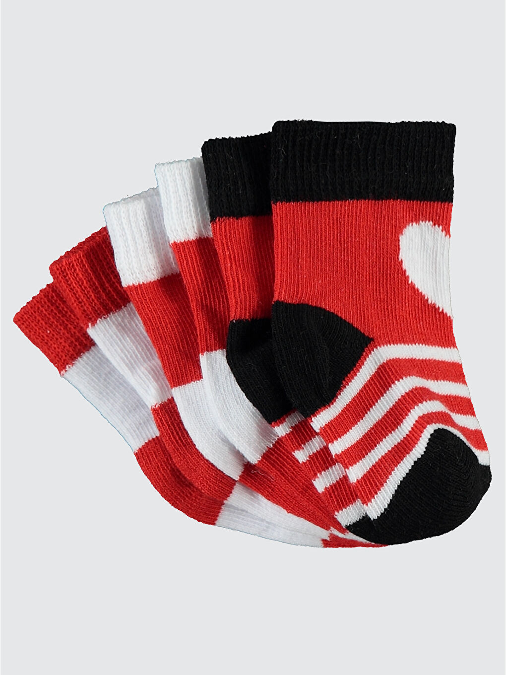 Baby Kız Bebek 3'lü Çorap Set 6-18 Ay Kırmızı-1