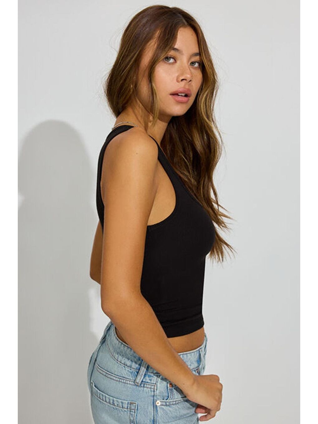 Siyah Kalın Askılı Kadın Atlet Mg2440-2