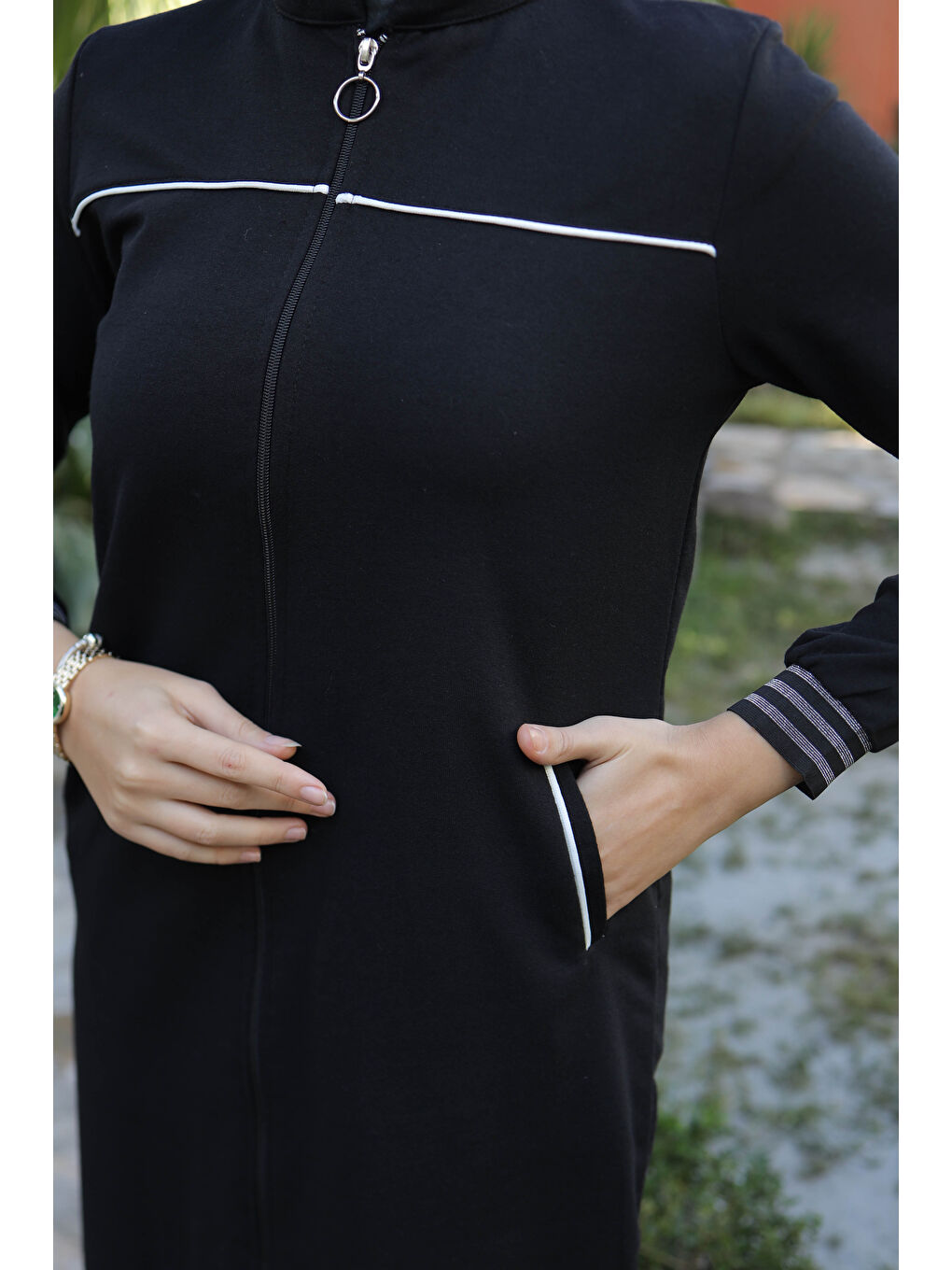 Şeritli Kap Siyah - 13346-4