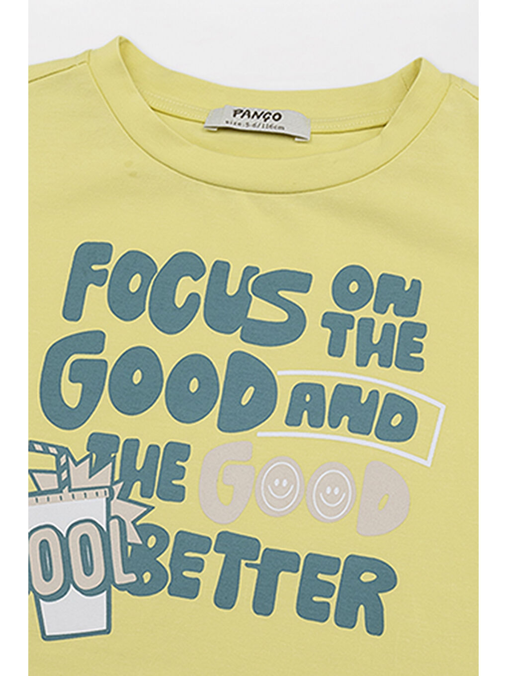 Kız Çocuk Baskılı Sarı Tişört-5