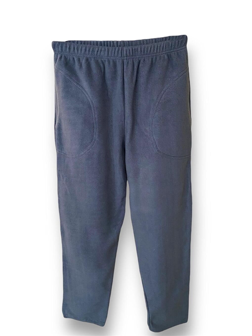 Formo Gri Kadın Füme Polar Cepli Kışlık Kalın Pijama Altı
