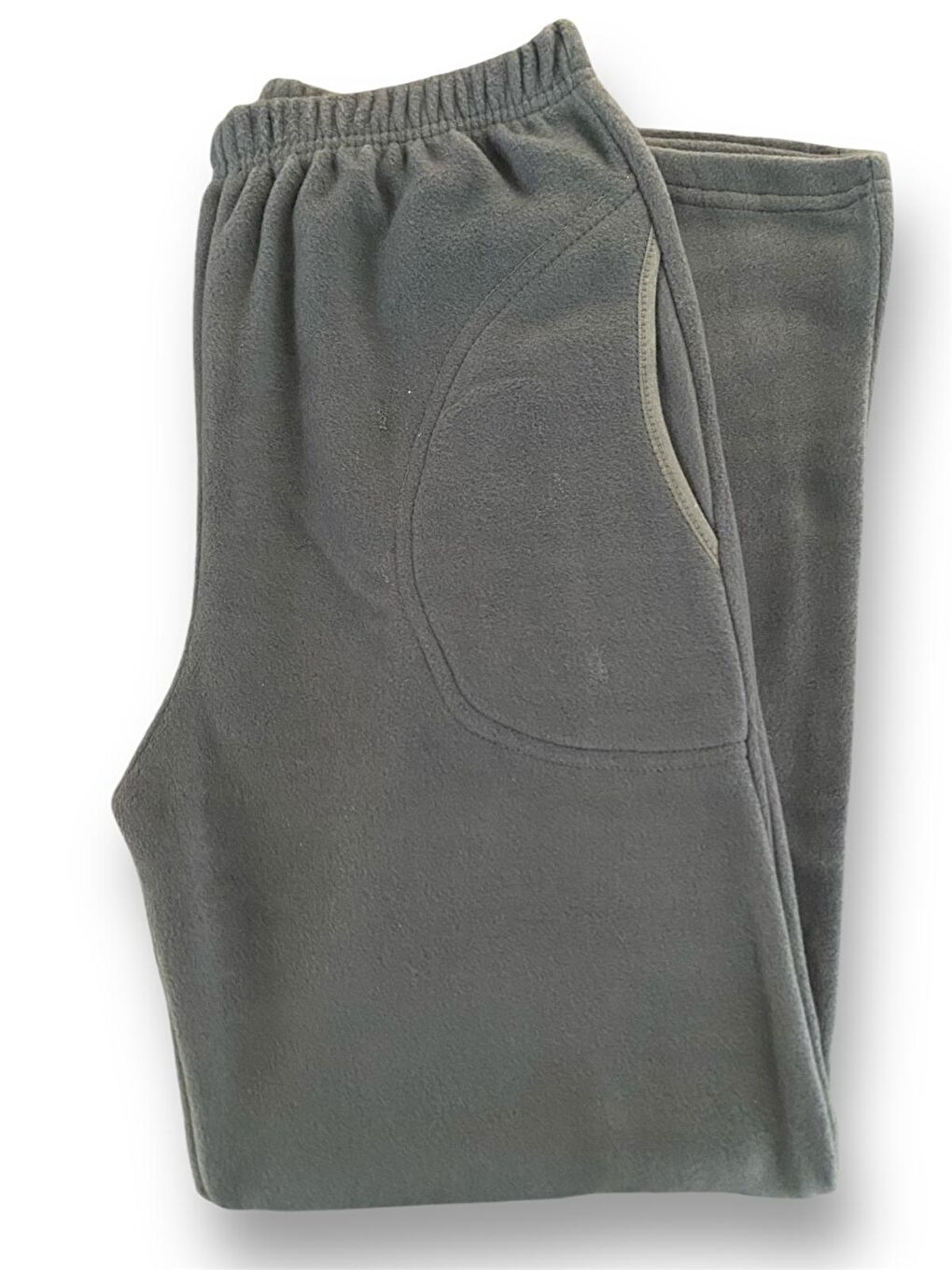 Formo Gri Kadın Füme Polar Cepli Kışlık Kalın Pijama Altı - 1